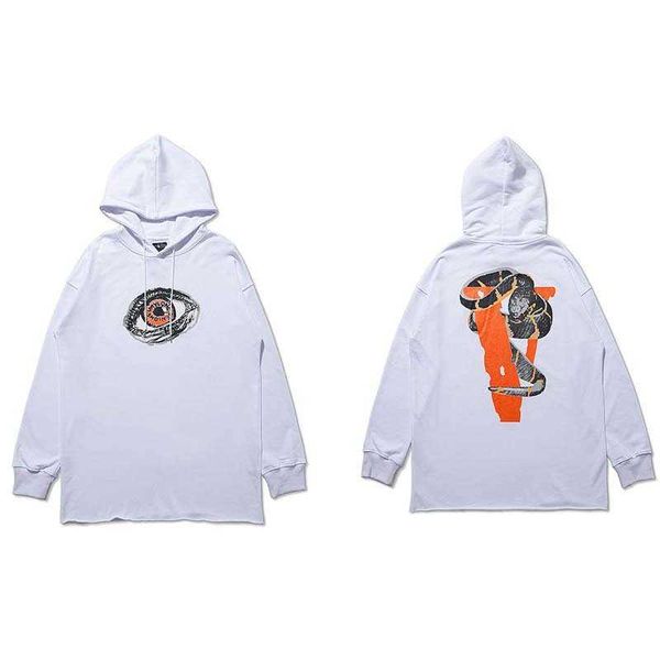 

men's hoody vlo one fashion designer joint name tie dye letter skull print hoodie cotton terry pullover friends long sleeve oversize a6, Black