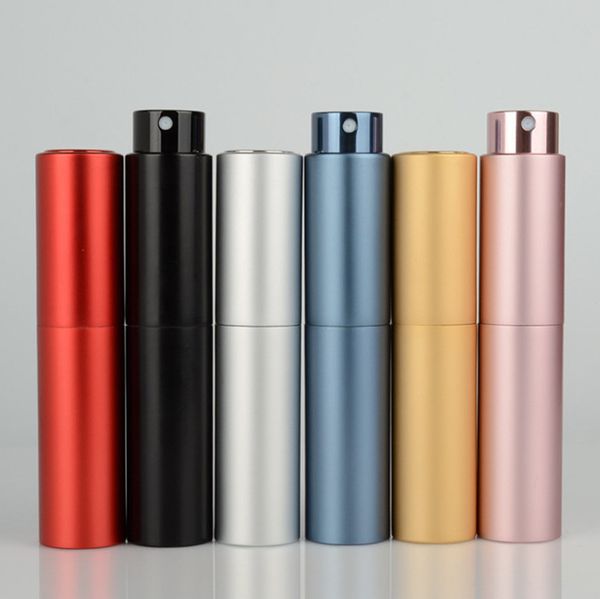 

100pcs 10ml mini portable refillable perfume bottle for travel aluminum with spray&empty cosmetic containers with atomizer