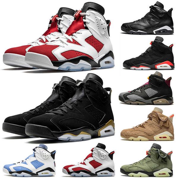 

university blue 6s mens basketball shoes infrared white midnight navy unc hare british khaki outdoor men trainers sneakers, Black