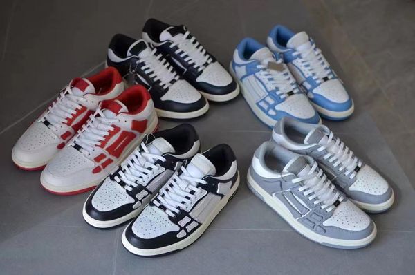 

2022 designer skel low bones leather shoes sneakers skeleton blue red white black green grey brown men women outdoor sports trainers men&#03