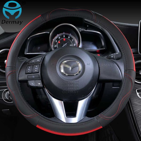 

steering wheel covers for mazda 2 mazda demio 2002 2023 genuine leather car steering wheel cover cowhide sport auto accessories t221108