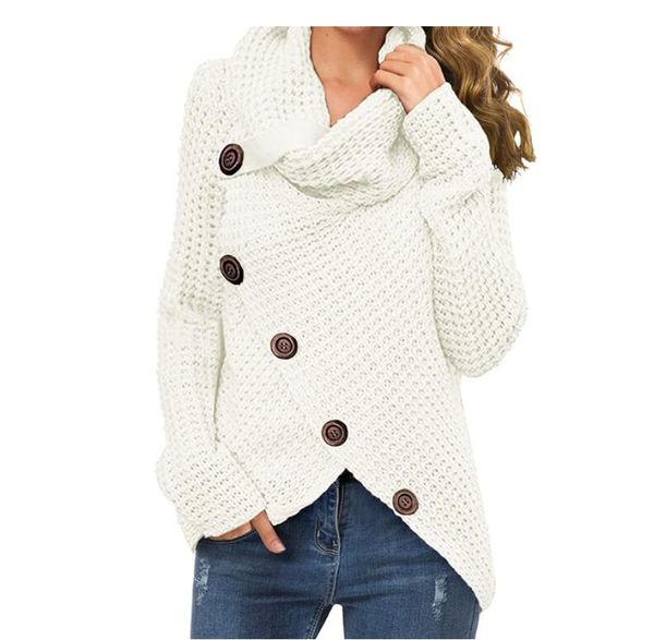 

women's sweaters pullover turtleneck fall ladies black knit cardigan female jumper basic button oversized coat, White;black