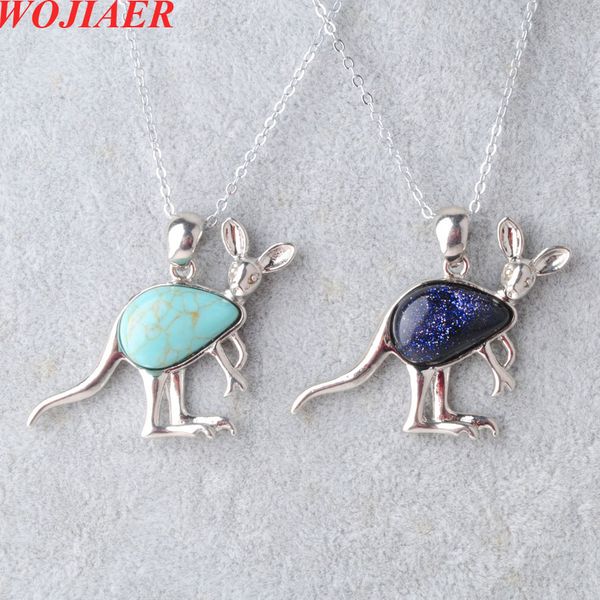 

Healing Natural Stone Kangaroo Necklaces Rose Purple Crystal Clear Quartz Amethysts Reiki Pendant Chain BE907