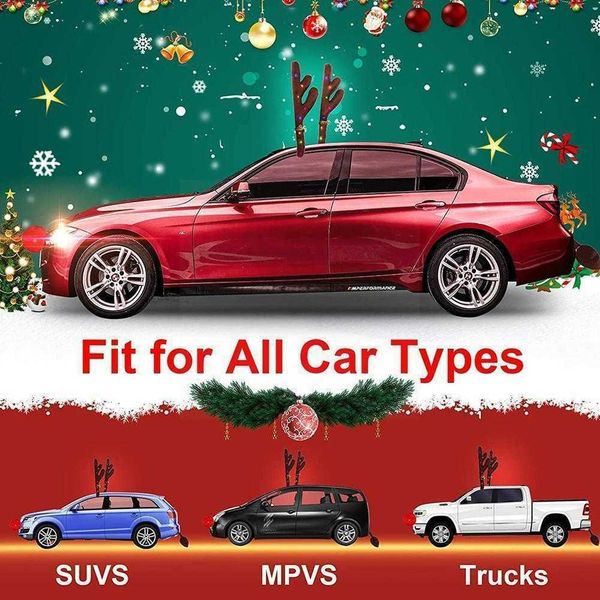 

car stickers led christmas decoration antlers glowing flashing x1v2 t221108