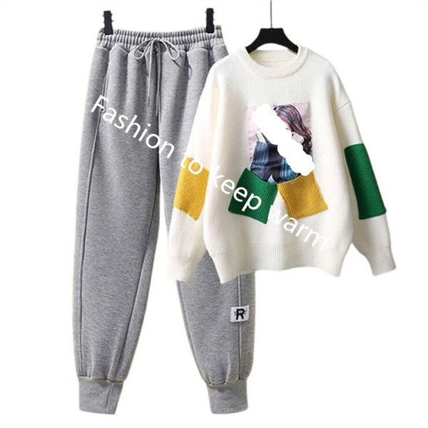 

designer women's tracksuits sweatshirt and casual pants two piece sets fashion logo-embossed long-sleeved outfit jogging suit 6 colors, Gray