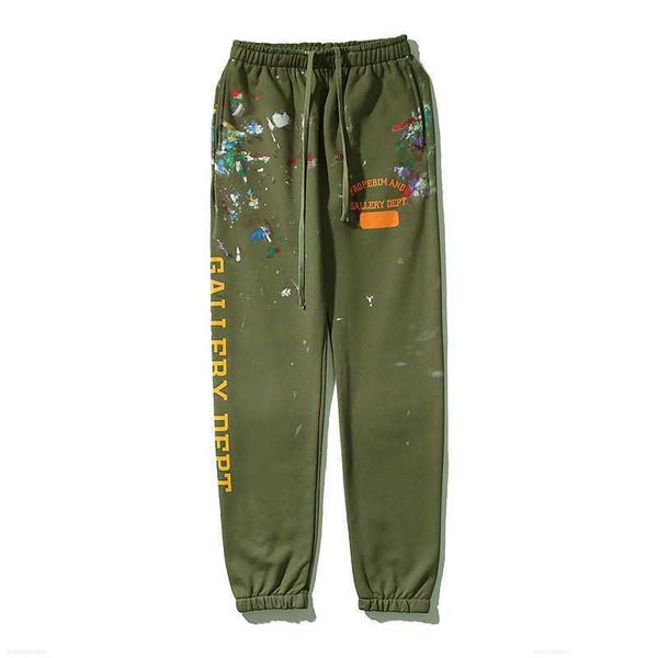 

galleries dept designer sweatpants sports pants 7216b painted flare sweat pant fashion brand graffiti letters hip-hop casual men's and, Black