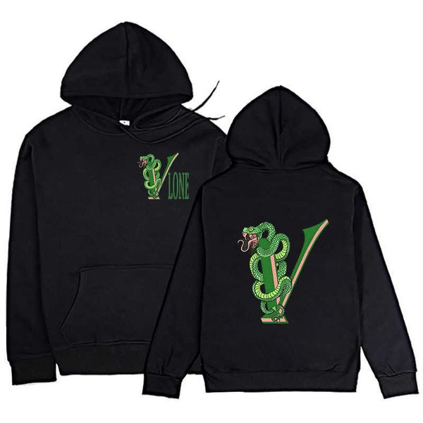 

men's hoody vlo one fashion designer sweater hip hop street fog hooded winter velvet sports customized hoodies cotton terry pullover 1k, Black