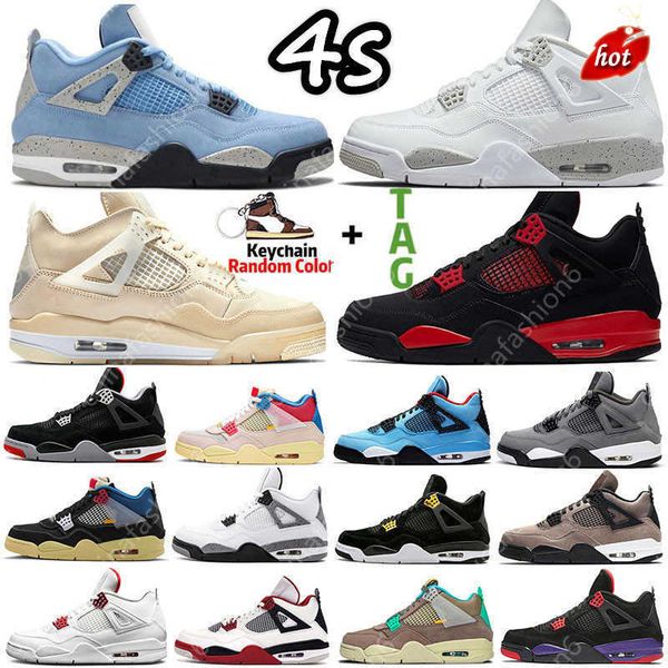 

basketball shoes sneakers university blue fire red oreo bred black cat guava ice white cement 2022 new 4 4s mens sail heritage rebellionaire