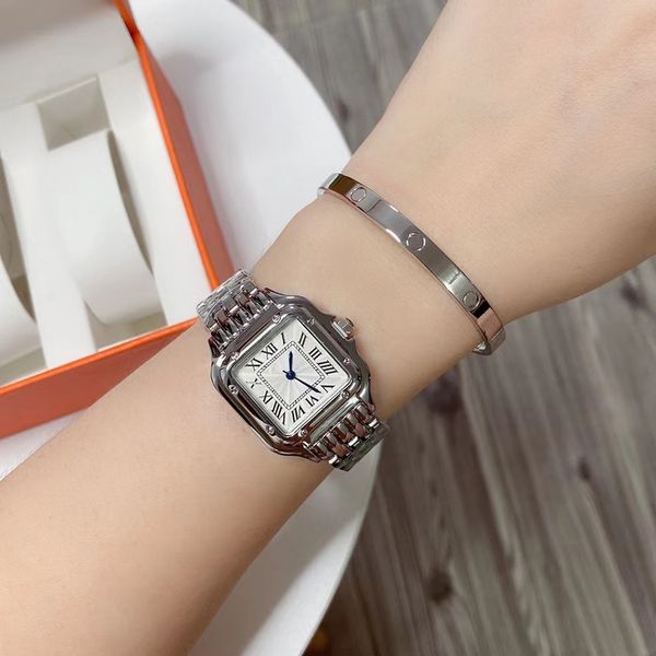 

new luxury women's watch the most fashionable trend with bracelet box set classic and gorgeous 27mm, Slivery;brown
