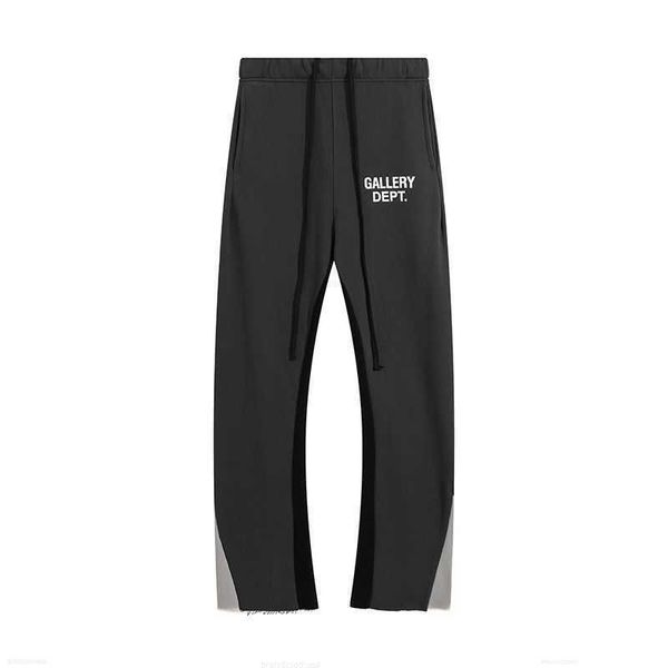 

galleries dept designer sweatpants sports pants 7216b painted flare sweat pant cotton casual ins straight slim fit brand ysue, Black