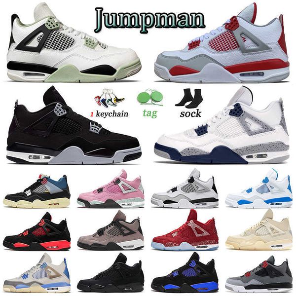 

scarpe jumpman 4 basketballs shoes 4s sneakers sports white oreo black cat women men trainers red thunder midnight navy military
