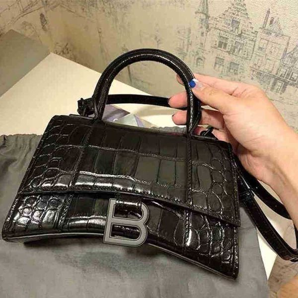 

bag balencaigass hourglass 2022 bbutton net designer red same versatile crocodile leather womens single shoulder diagonal handbag