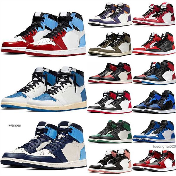 

hyper royal university blue 1 1s basketball shoes for men sail black cat obsidian unc silver toe bred pure money starfish fire red sneakers