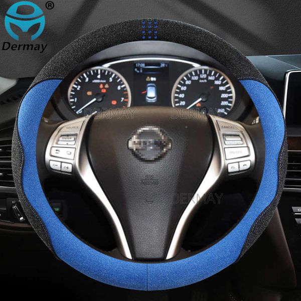 

steering wheel covers for nissan qashqai j10 j11 j12 2006 2022 rogue sport suede leather dermay car steering wheel cover non-slip auto acces