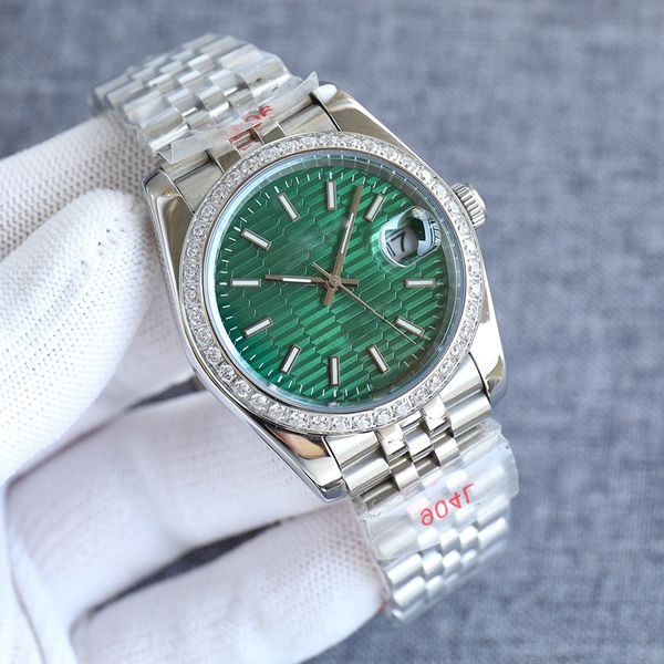 

mens watch 41mm gold diamond dial automatic 36mm woman wristwatches 904l stainless steel sapphire mirror classic luminous waterproof high-qu, Slivery;brown