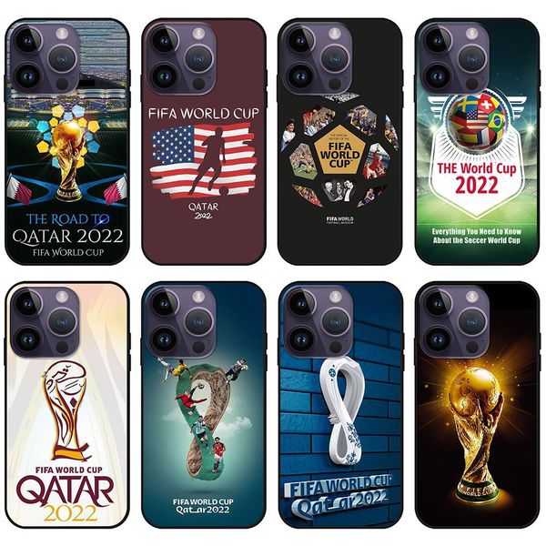 

world cup qatar phone case for iphone 14pro max 13 12 11 x xs 8 7 plus mini toughened glass protective shockproof cases