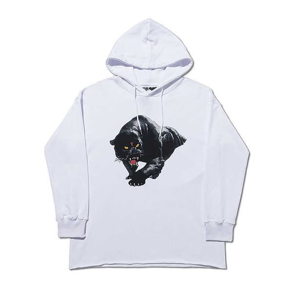 

men's hoody vlo one fashion designer winter new hip hop leopard print loose pullover hoodie hoodies cotton terry friends long sleeve 5k, Black