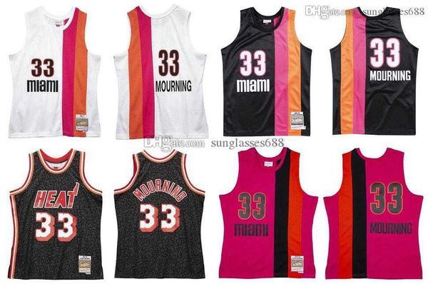 

stitched alonzo mourning jersey s-6xl mitchell & ness 2005-06 mesh hardwoods classics retro basketball jerseys men women youth, Black;red