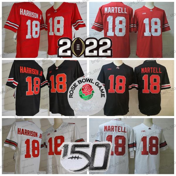 

18 martell football jersey 18 marvin harrison jr. white black red ohio state buckeyes college football jerseys mens stitched rose 150th patc