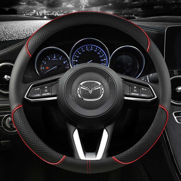 

steering wheel covers microfiber leather car steering wheel cover for cx-3 cx-4 cx-5 cx-7 cx-9 mazda 3 axela 6 gh gj demio anti-slip auto ac