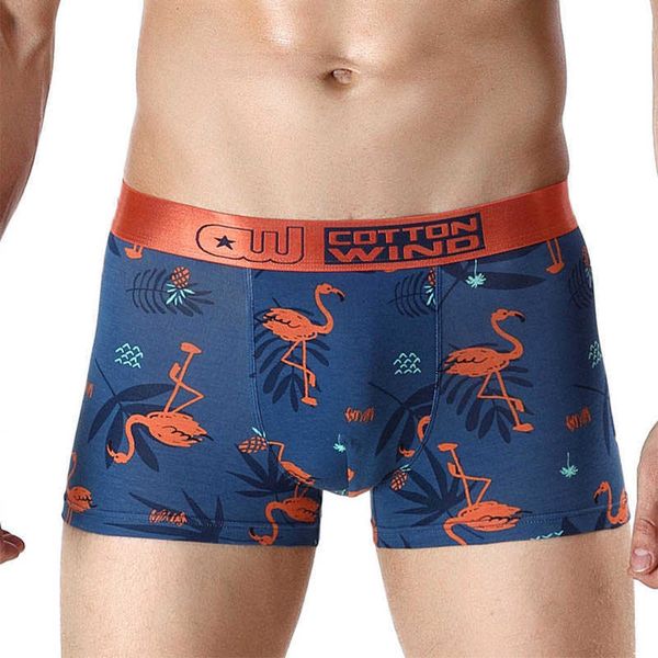 

briefs panties flamingo pattern cotton women male underwear couples underpants fashion breathable soft mens cueca calzoncillos seamless pant, Red;black