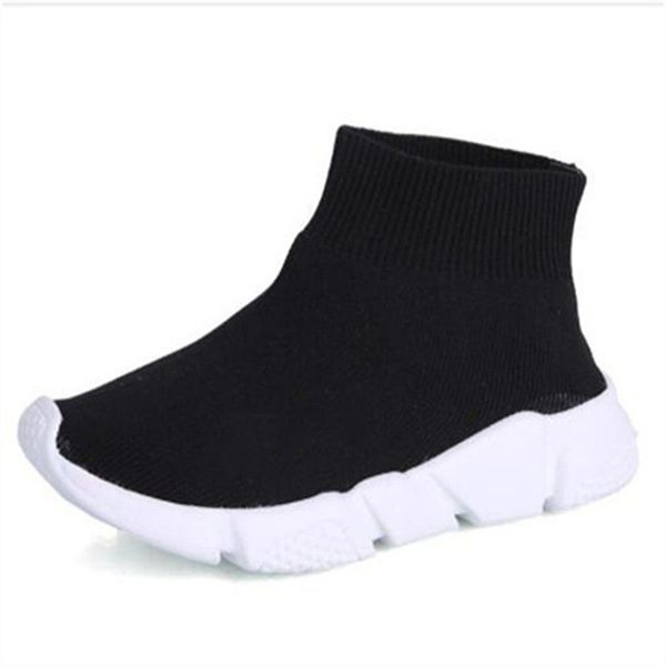 

outdoor children's sports shoes fashion high-boots breathable net elastic fabric kids boys girls casual sneakers toddler baby chaussure, Black