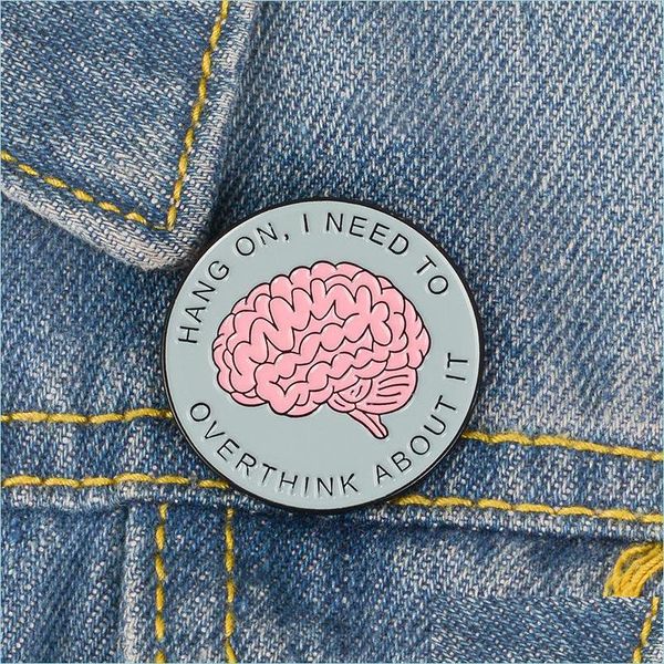 

pins brooches cute small round brain funny enamel brooches pins for women christmas demin shirt decor brooch pin metal kawaii badge dhwcv, Gray