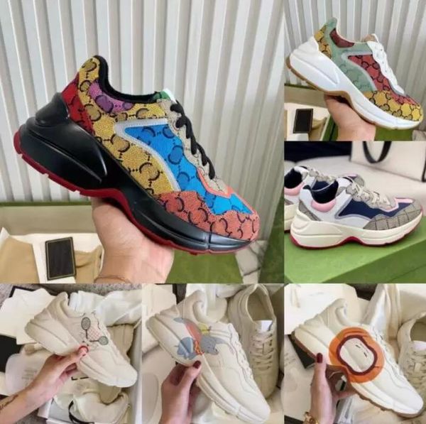 

with original box ggs sneakers shoes designer shoes rhyton sneakers beige men trainers vintage luxury chaussures ladies shoe designers xhpo, Black