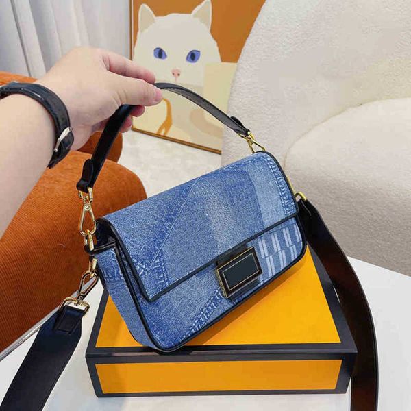 

shoulder bags designer bag purse luxurys handbag wallet women baguette fashion letters crossbody tote denim messenger handbags 220709