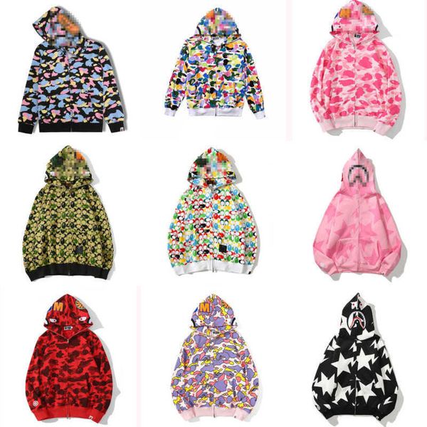 

mens hoodies sweatshirts women and man hooded jacket camouflage sharkk face coat plus size 3xl 4xl 5xl, Black