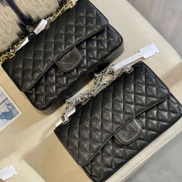 

channel cf caviar women luxurys designers shoulder bag 2022 9a quality gold silver chain classic flap bag ladies crossbody real leather wall