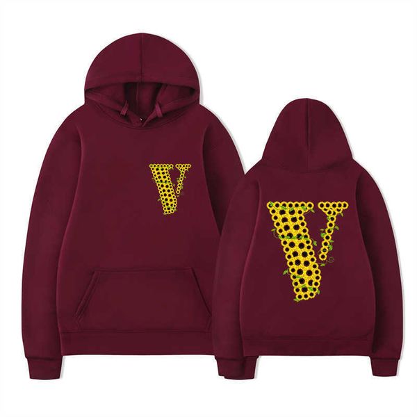 

men's hoody vlo one fashion designer brand new printed men women loose hooded sweater winter hoodies cotton terry pullover xfmu, Black