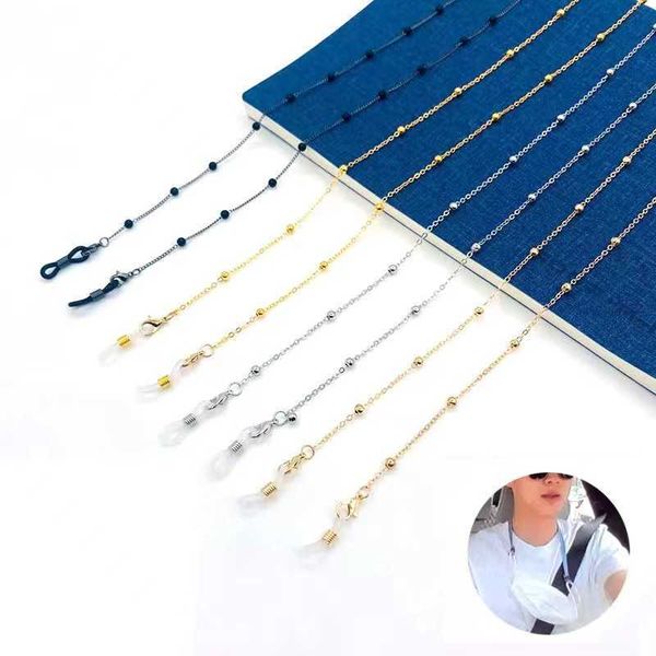 

korean fashion mask chain neck rope glasses metal bead clip ball mask rope