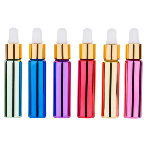 

200pcs 10ml dropper essence liquid oil bottles high-grade uv glass essential gold cap perfume bottle