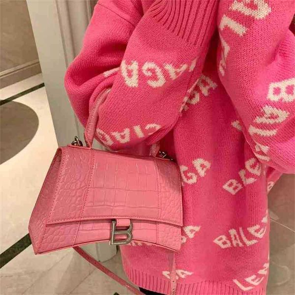 

designer bag balenciga version net red home high leather women's crocodiless b hourglass single shoulder cross mini square bag r13j emx