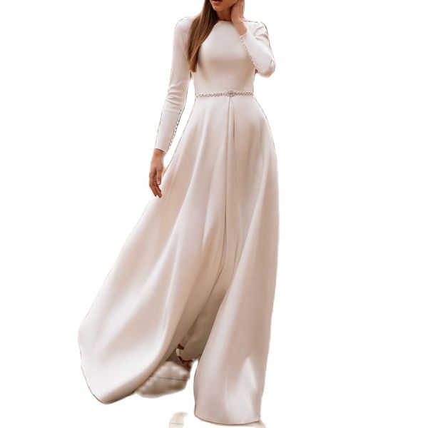 

mother of the bride dresses illusion of bare back round neck buttons line a short open back 2022 large size new in, Black;red