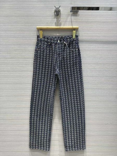 

milan runway jeans 2023 new spring fashion designer straight pants brand same style luxury women's jeans 1108-6, Blue