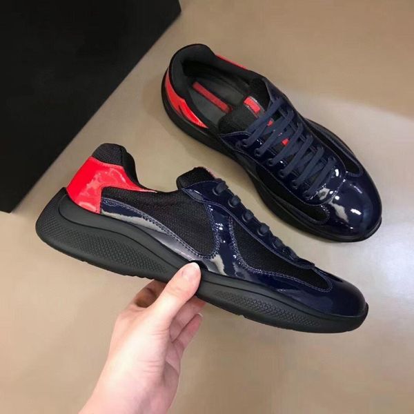 

casual shoes sneakers mens shoe men fashion america 's cup design patent leather nylon luxy xwy fvl, Black