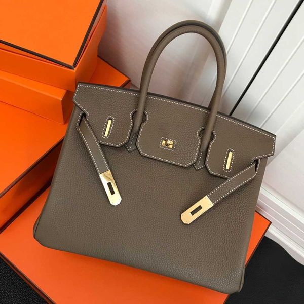 

designer herme handbags platinum leather lychee pattern togo layer cowhide women's high sense of minority handbag wm