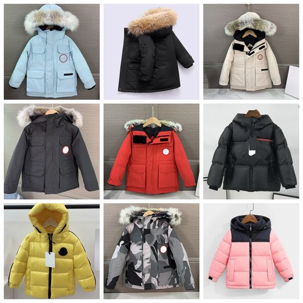 

2022 winter new designer kids coat down jacket for boys real raccoon fur thick warm baby outerwear coats 2-12 boys girls jackets years kid f, Blue;gray