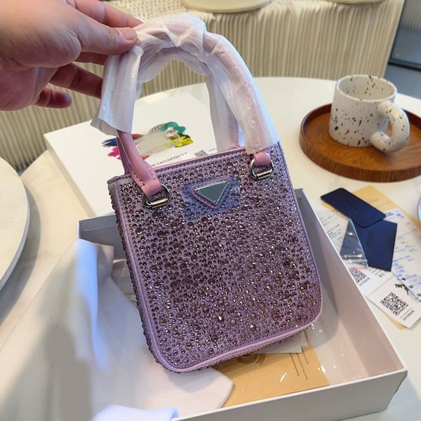 

diamond armpit bag women handbag purse genuine leather silver hardware triangle sign fashion letters women plain shoulder crossbody bags
