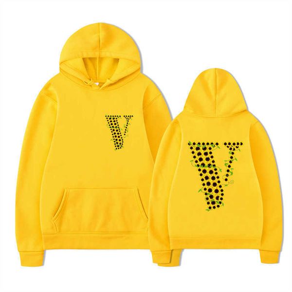 

men's hoody vlo one fashion designer brand new printed men women loose hooded sweater winter hoodies cotton terry pullover 1i4v, Black