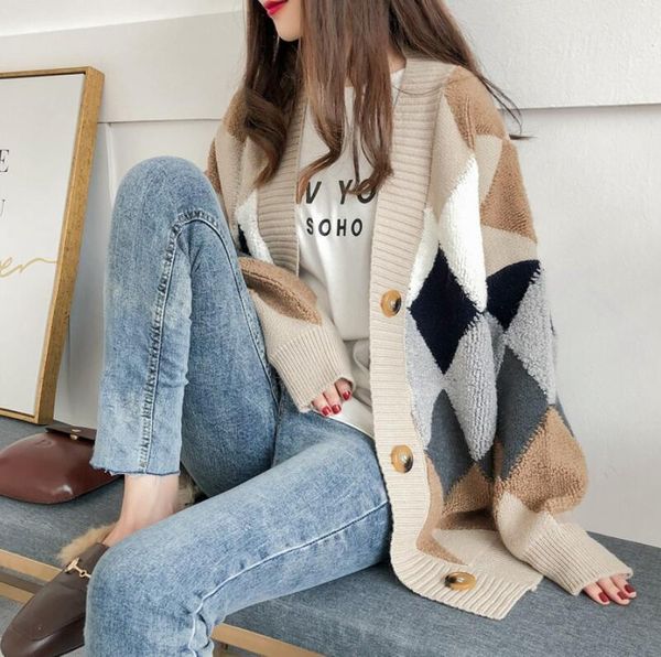 

women's sweaters winter warm long sweater baggy homme casual outwear knitted sweater solid swetry cardigan korean fashion streetwear, White;black