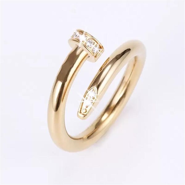 

band rings designer jewelry titanium steel diamond rose gold silver fashion classic nail ring for women mens couple girls wedding engag290x