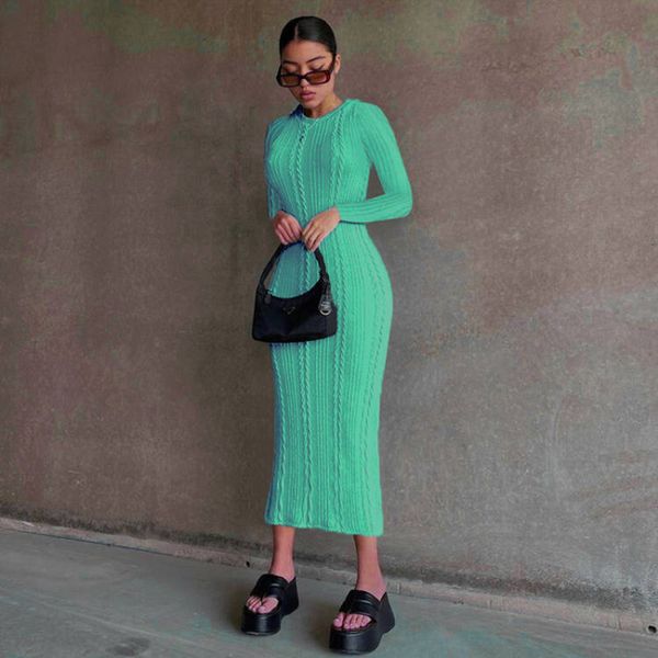 

casual dresses a line night party wear wrap dress bodycon graduation sharara dress women's clothing fashion knitted long-sleeved round, Black;gray