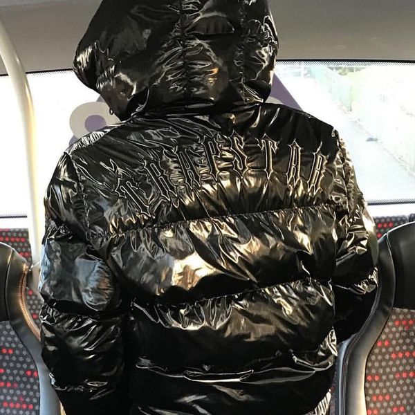 

men's jackets trapstar coats men women embroidery shiny black irongate jacket detachable hood winter, Black;brown