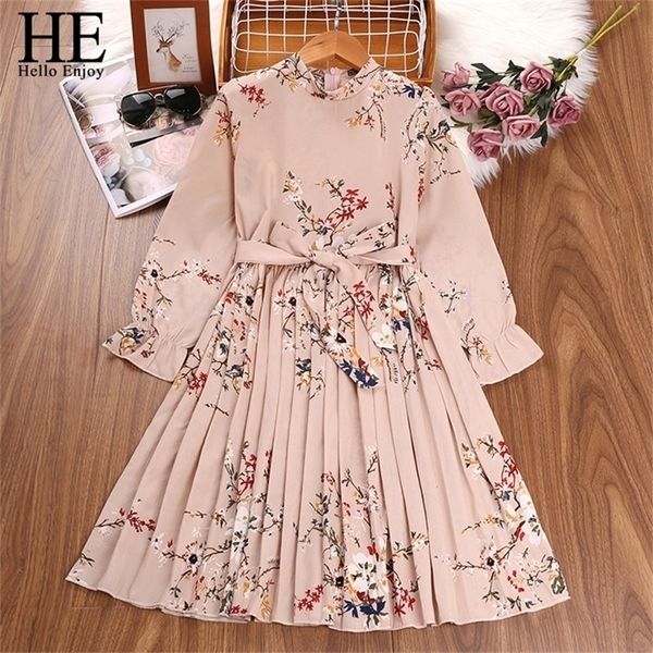 

girls dresses he hello enjoy dress springlong sleeve casual printed flower for princess kids costumes 5 6 7 8 y 221107, Red;yellow