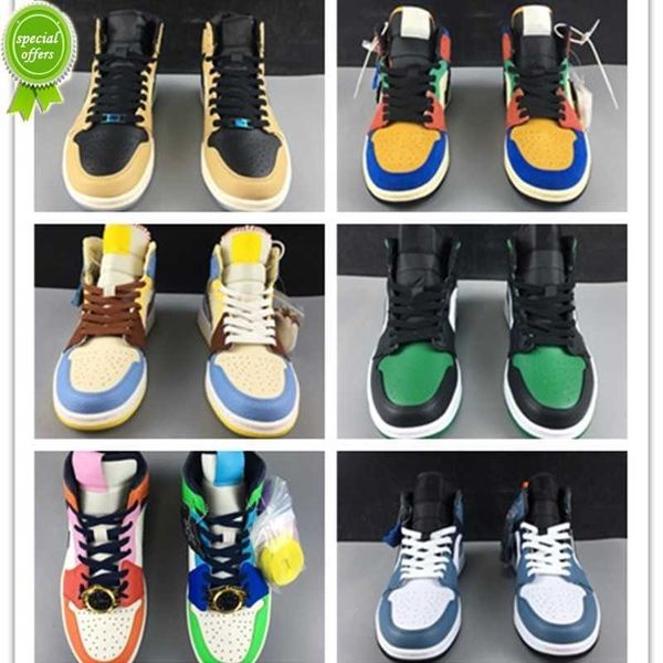 

2022 wholesale new 1 og mid fearless wmns men basketball shoes designer 1s sneakers sports outdoor trainers size 36-46, Black
