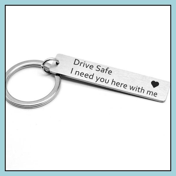

keychains lanyards letter stainless steel women men keychains couple lover key chains ring promotion celebration gift drive safe i dh6cu, Silver