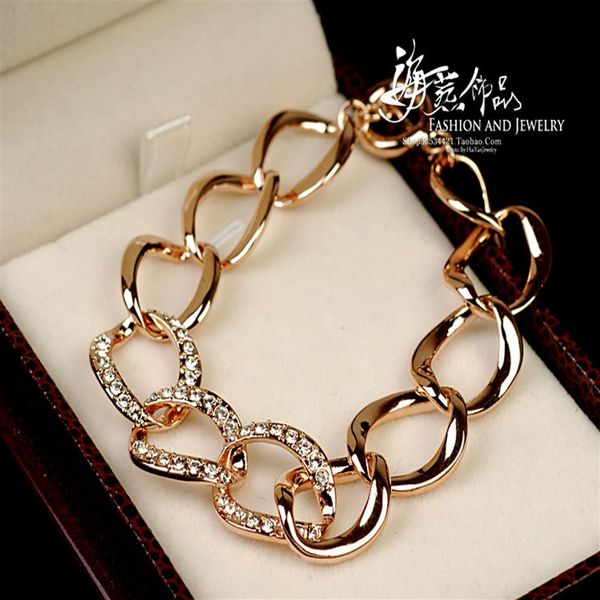 

fashion new designed pendants cuba thick chain bracelet banshee medusa head portrait 18k gold plated women's ladies bangle designe277e, Black